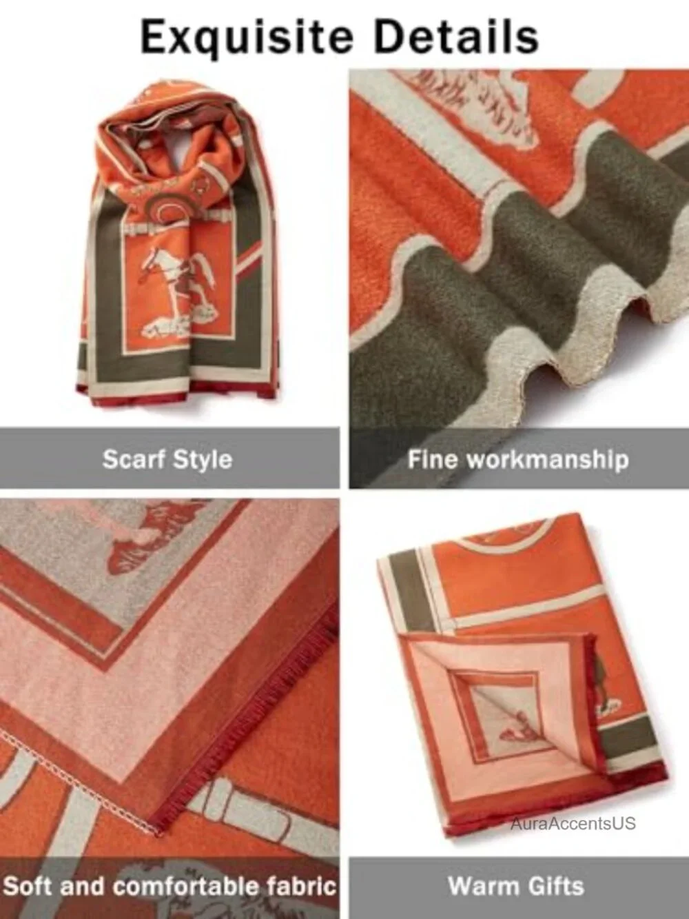 Reversible Pashmina Shawl Wrap for Women 100% Acrylic